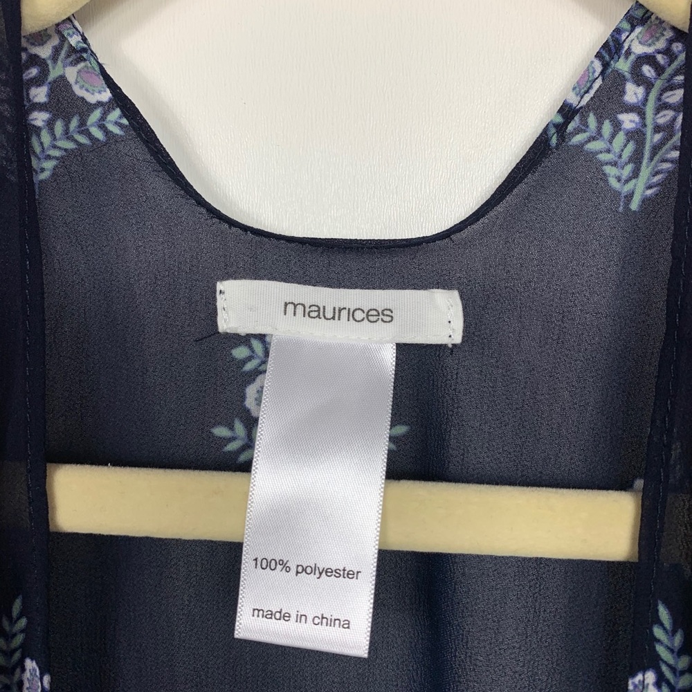Maurices Border Print Open Front Kimono - Picture 3 of 8